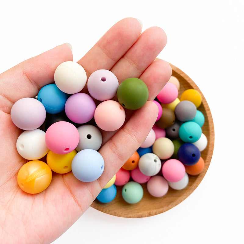 Wholesale Random 50PCS 15MM Baby Food Grade Silicone Beads